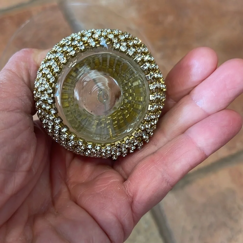 Pier 1 stemless rhinestone martini glasses